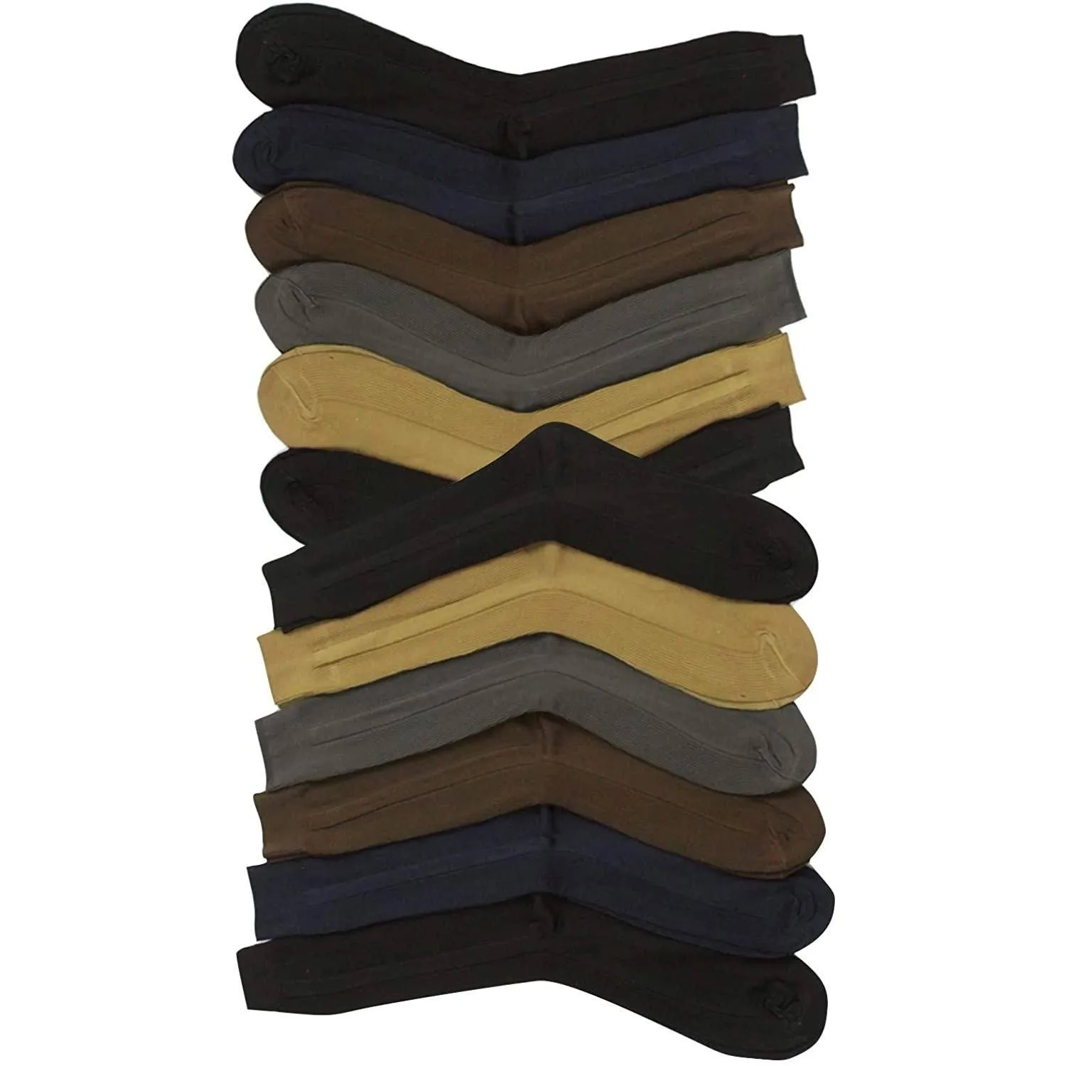 12-Pack: Men's Solid Color Dress Socks