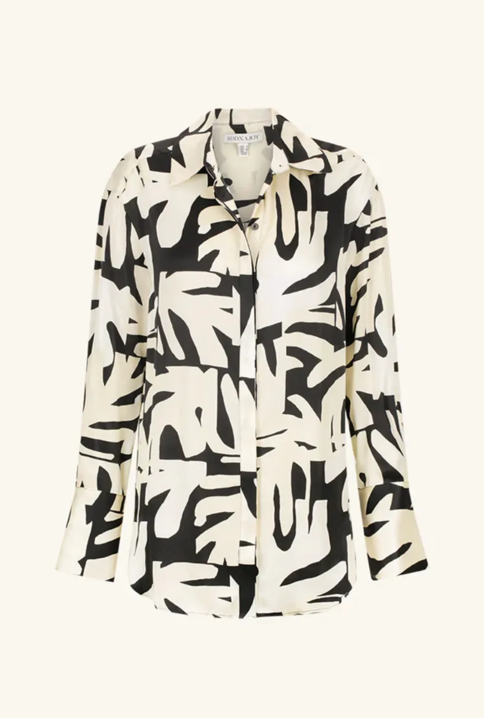 1243122 MICAH SILK RELAXED SHIRT - BLACK/MULTI