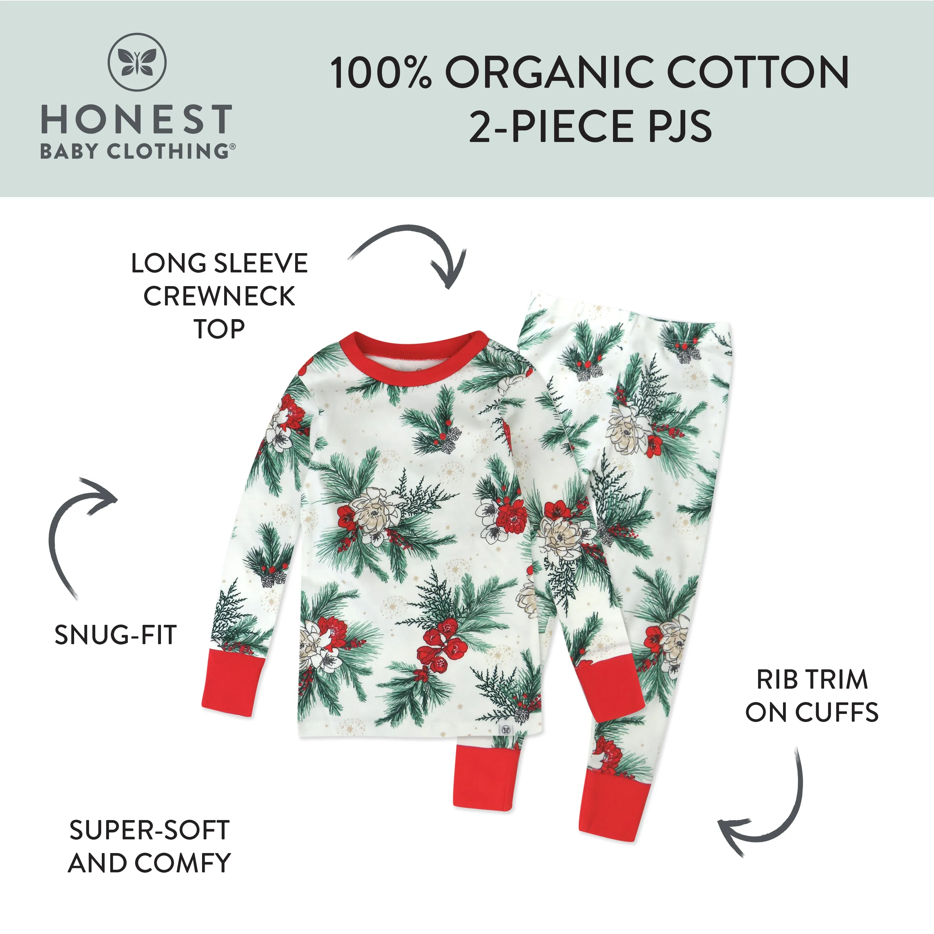 2-Piece Organic Cotton Holiday Pajama