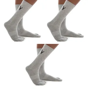 3 Pairs Athletic - Light Gray Solid V-Toe Flip Flop Tabi Big Toe Socks Cotton Blend Style