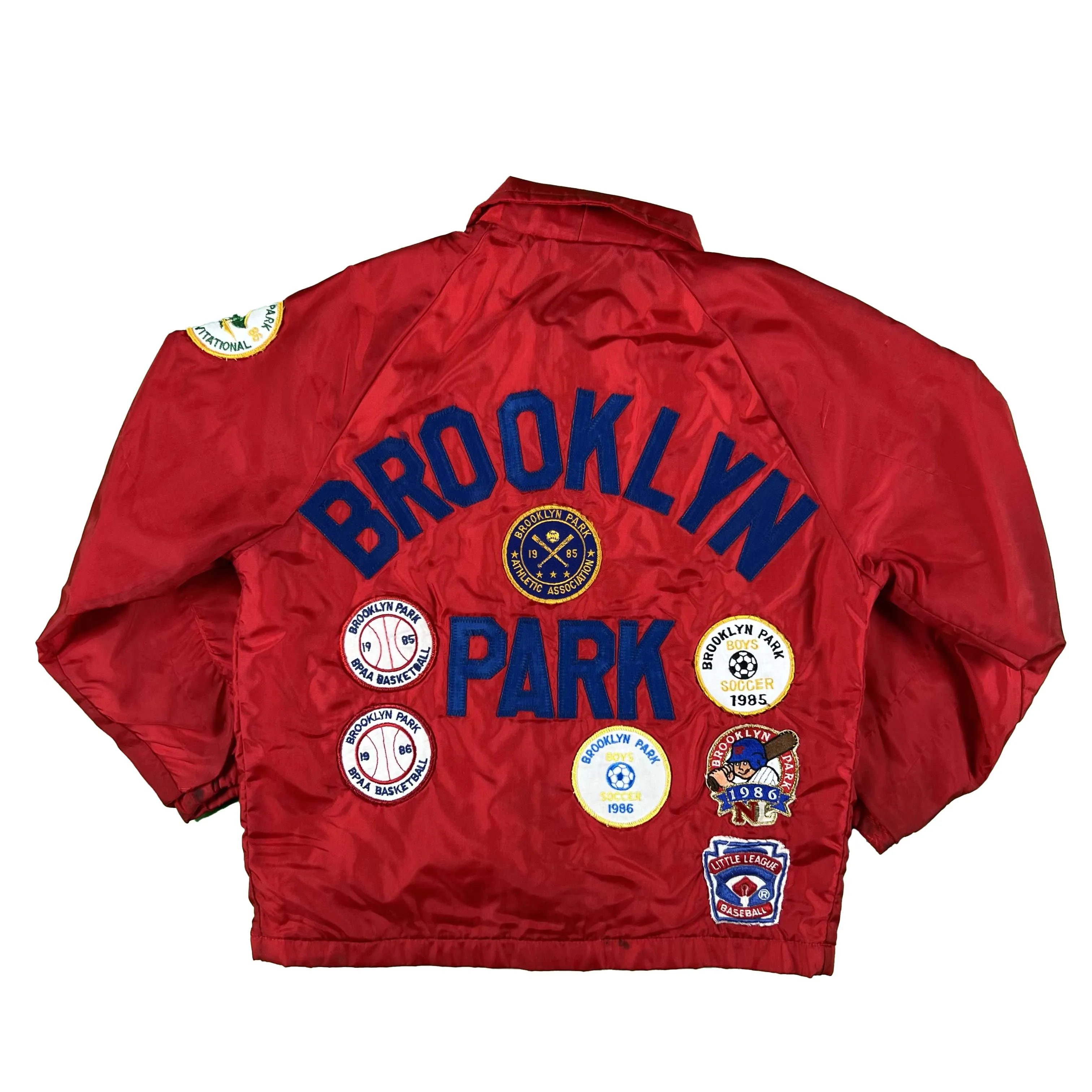 80s Patched Brooklyn Park Baseball Jacket- XS