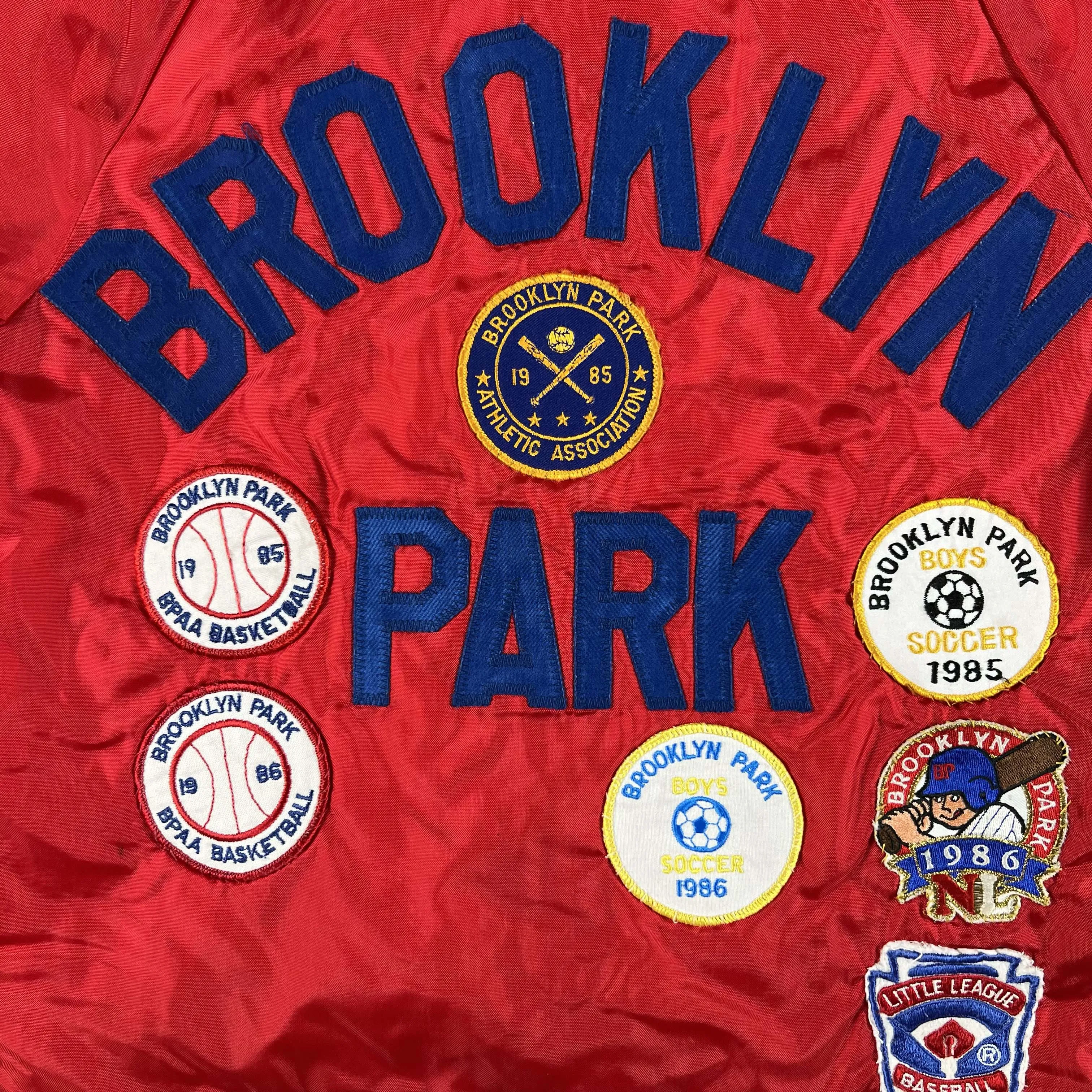 80s Patched Brooklyn Park Baseball Jacket- XS