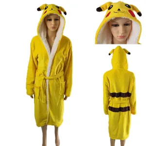 Adult Kids Pikachu Cartoon Bathrobe Kigurumi Pajamas Onesies