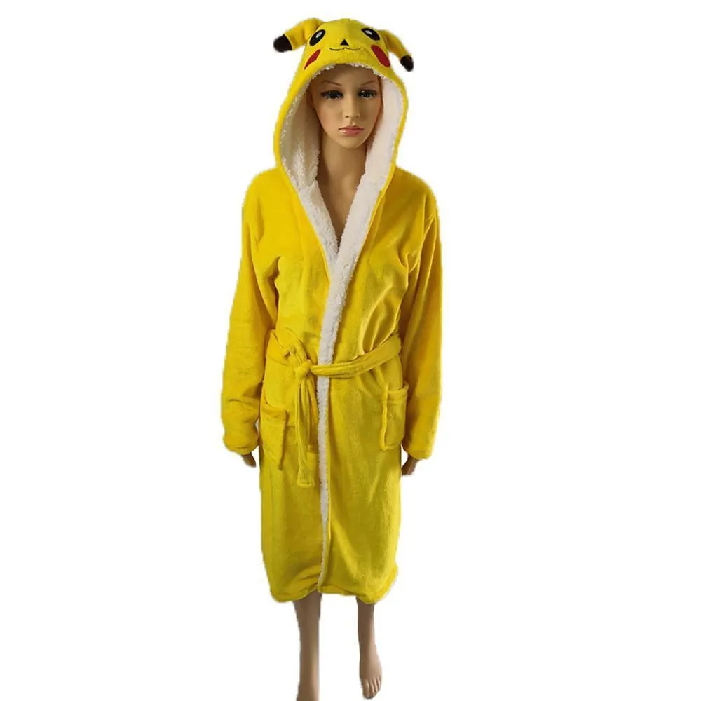 Adult Kids Pikachu Cartoon Bathrobe Kigurumi Pajamas Onesies