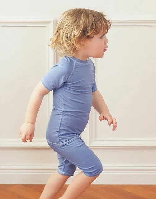 Air Blue Bamboo Stitch Short Sleeve Pajamas