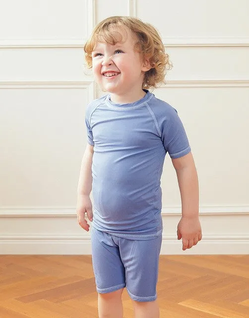 Air Blue Bamboo Stitch Short Sleeve Pajamas