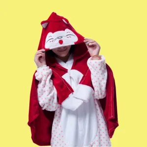 Animal Kigurumi Red Fox Ali Cosplay Costume Hoodie Cloak Shawl