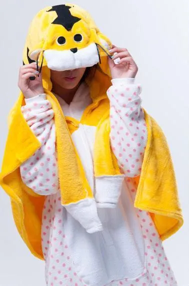 Animal Kigurumi Yellow Tiger Cosplay Costume Cloak Shawl