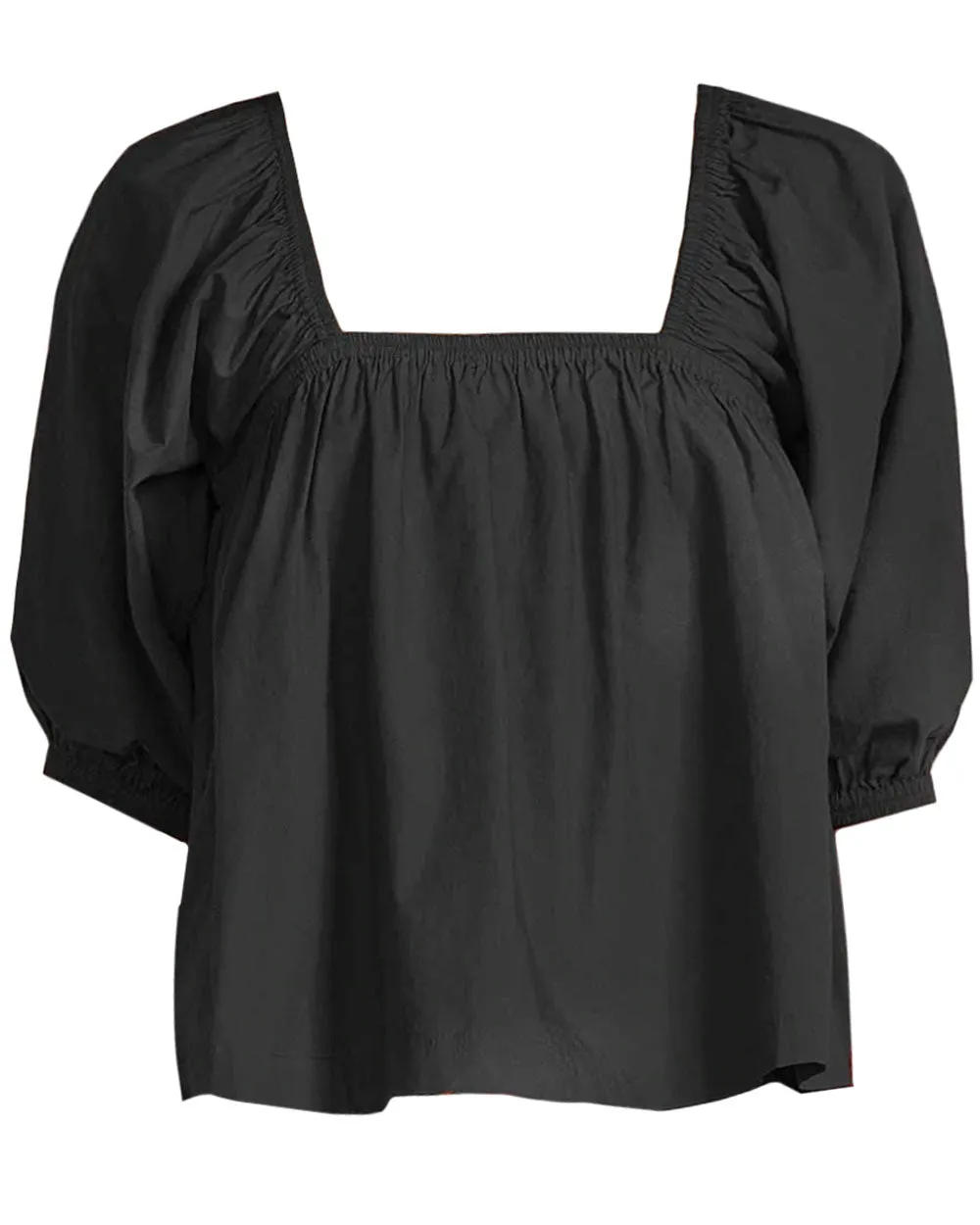 Black Gali Shirred Top