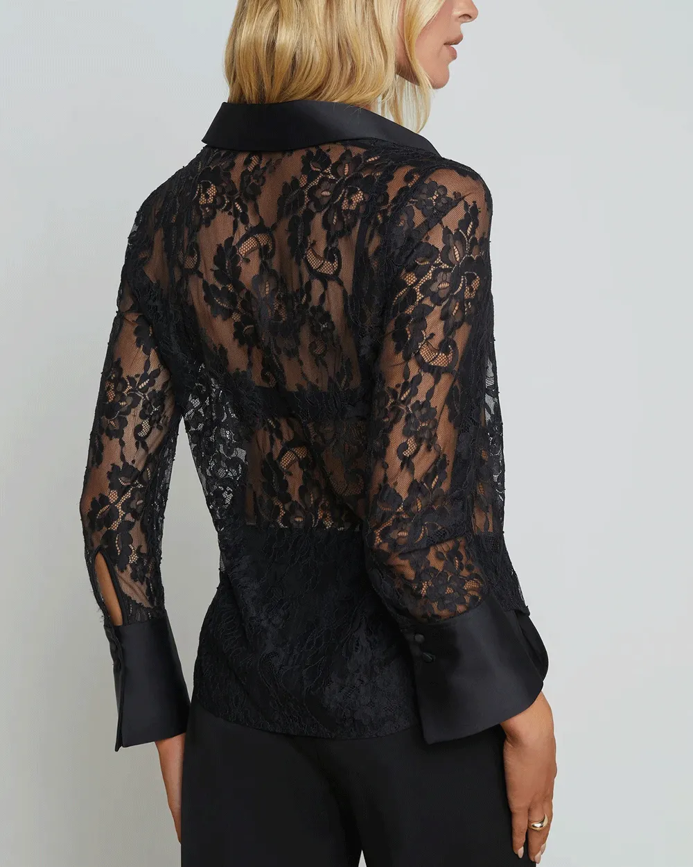 Black Reims Lace Blouse