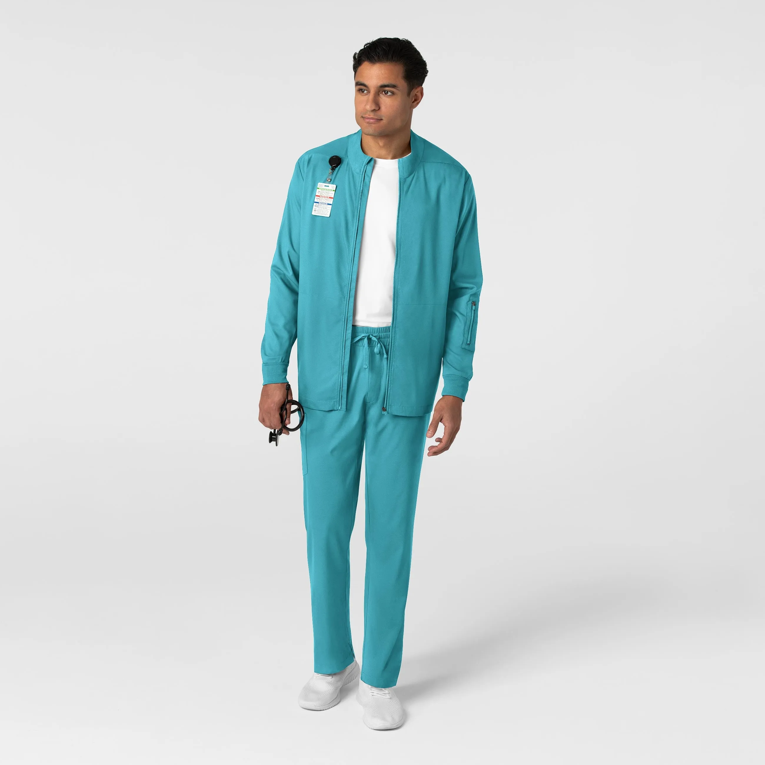 Boundless Men's Warm Up Scrub Jacket - Teal