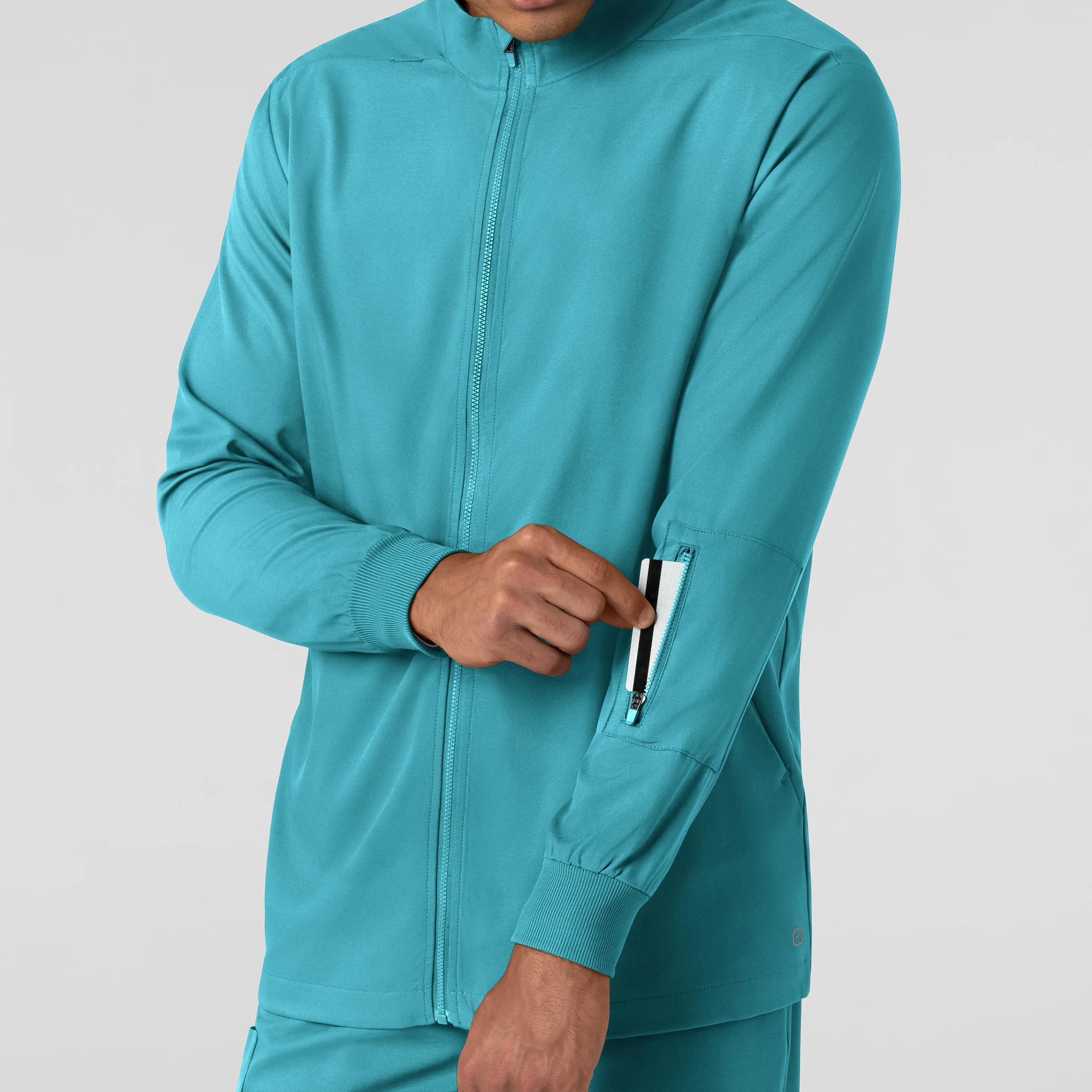 Boundless Men's Warm Up Scrub Jacket - Teal