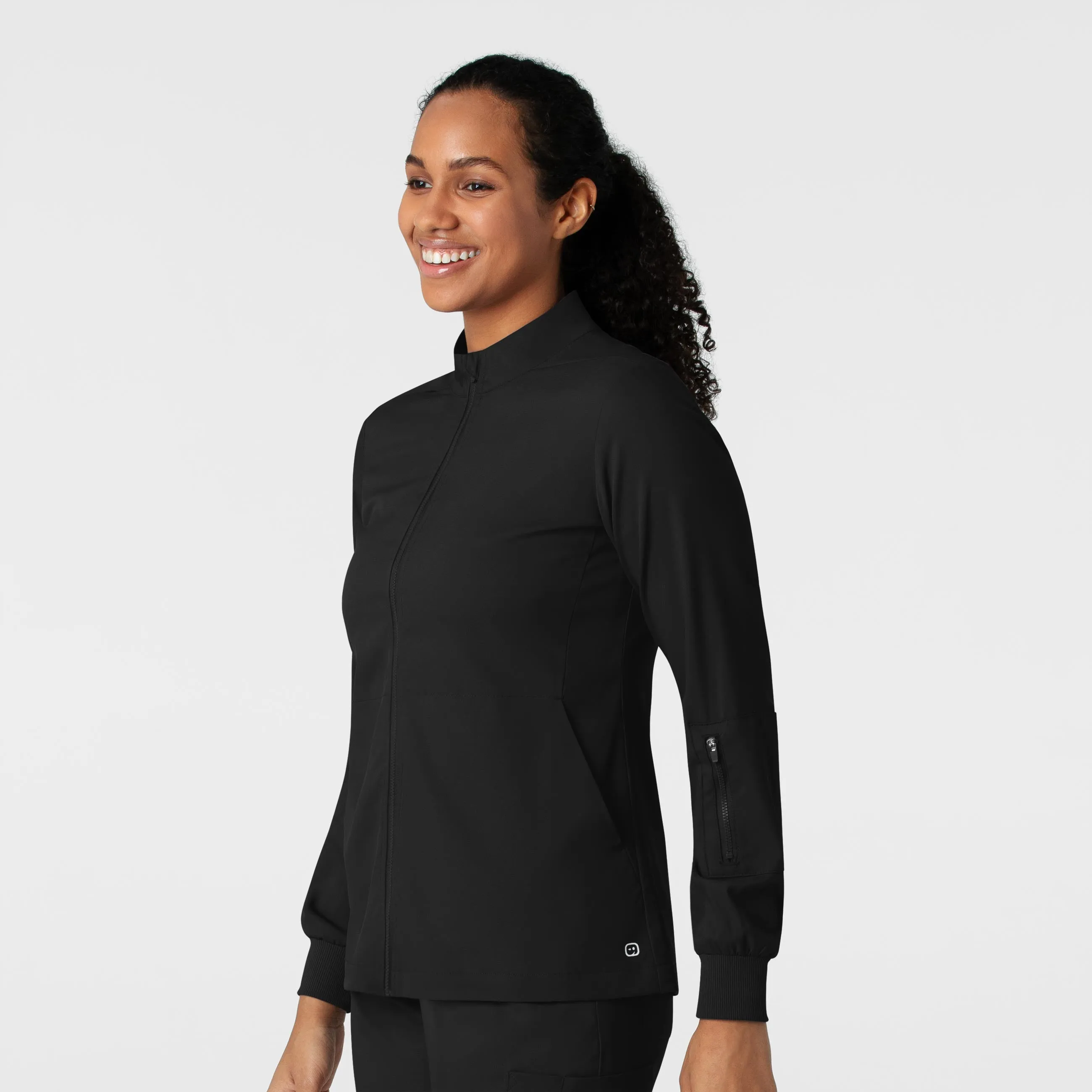 Boundless Women's Warm Up Scrub Jacket - Black