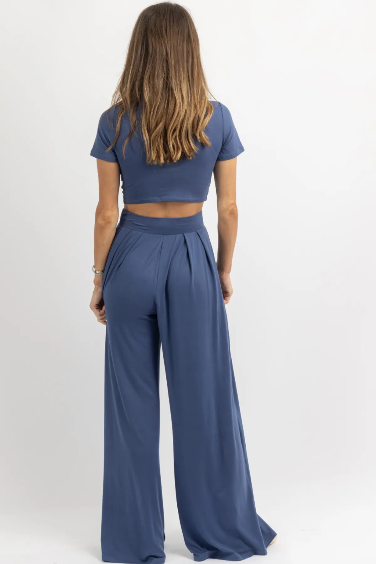 BUTTER SOFT DENIM PALAZZO PANT SET