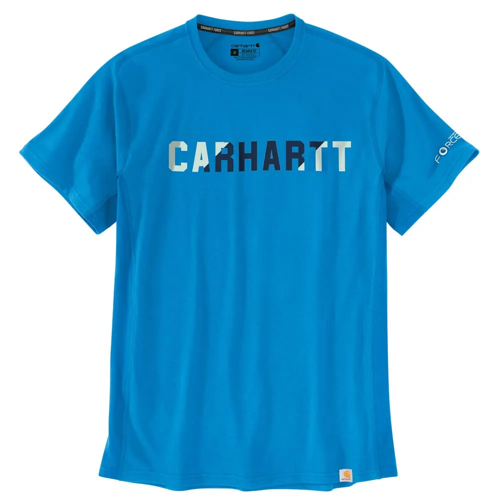 Carhartt 105203 Men's Force Relaxed Fit Midweight Short-Sleeve Block Logo Graphic T-Shirt