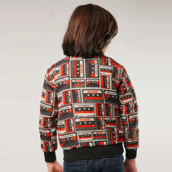 Cassettes Pattern Kids Bomber Jacket