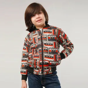 Cassettes Pattern Kids Bomber Jacket