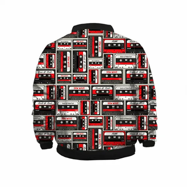 Cassettes Pattern Kids Bomber Jacket