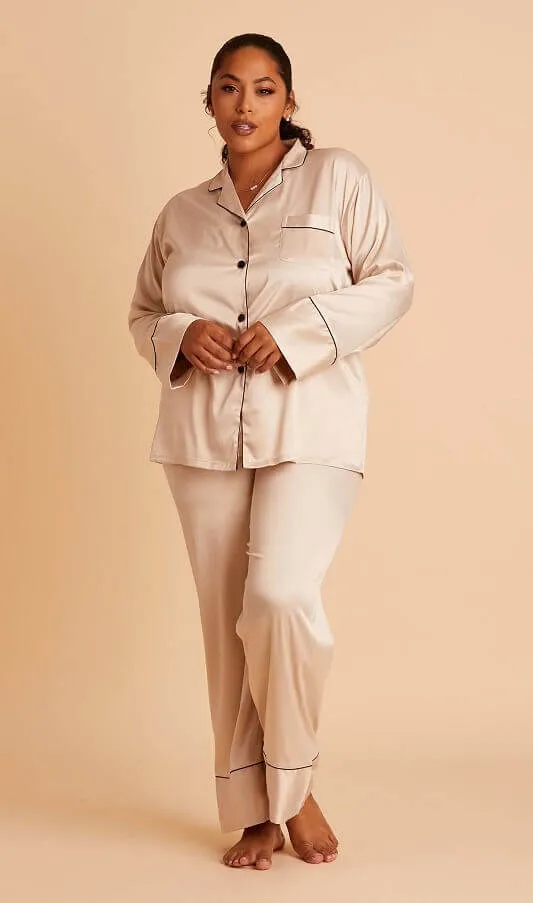 Champagne Satin Pajamas Set