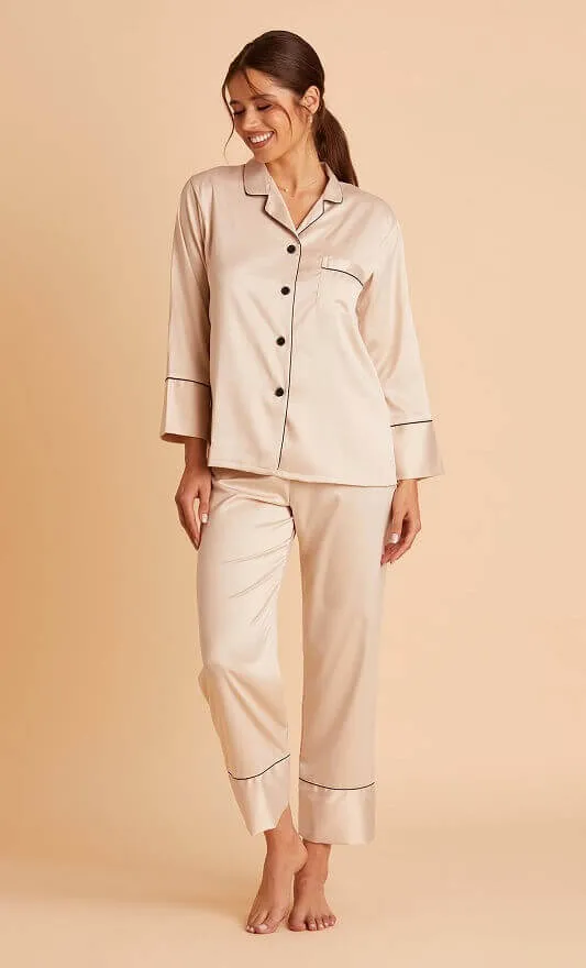 Champagne Satin Pajamas Set