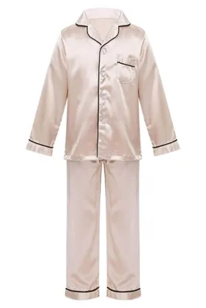 Champagne Satin Pajamas Set