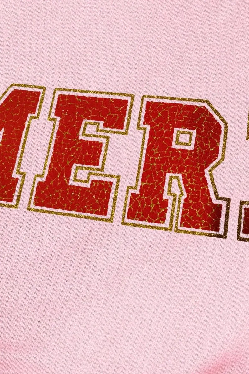 Christmas Graphic Pink "Merry" Sweatshirt