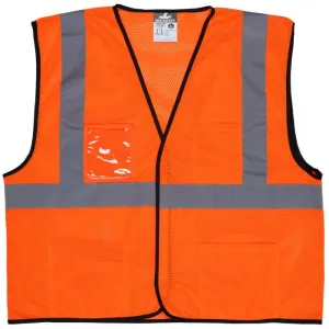 CLASS 2, MESH,ECONOMY VEST, ORANGE