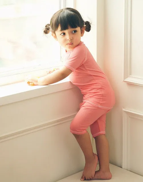 Coral Bamboo Stitch Short Sleeve Pajamas