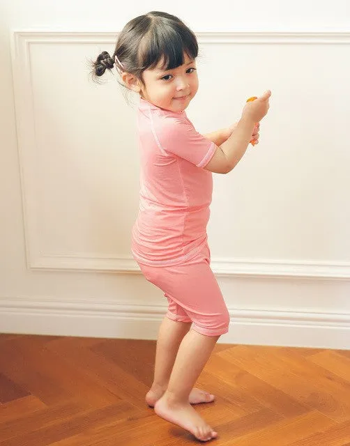 Coral Bamboo Stitch Short Sleeve Pajamas