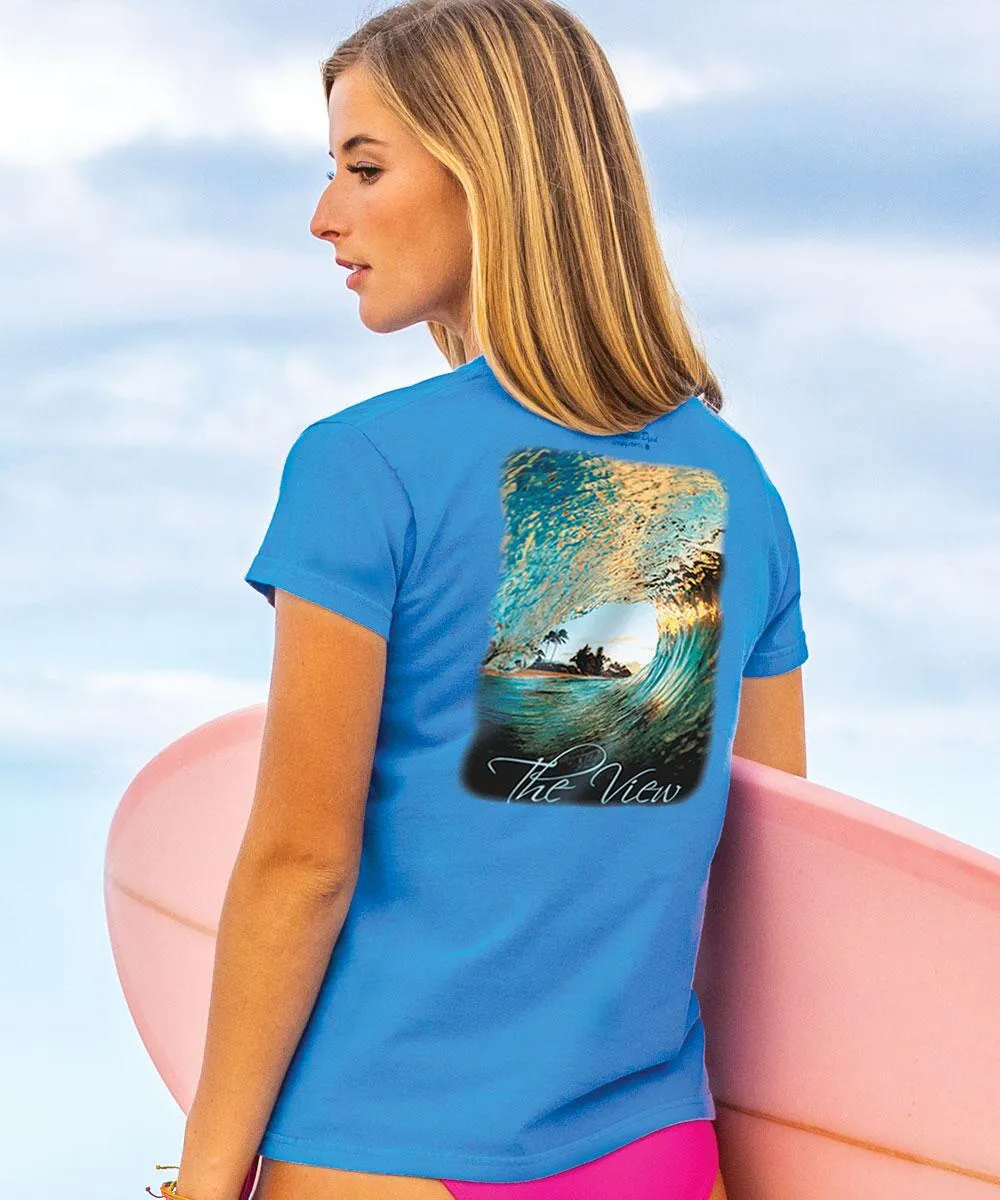 Crazy Shirts Womens Crew T-Shirt: The View