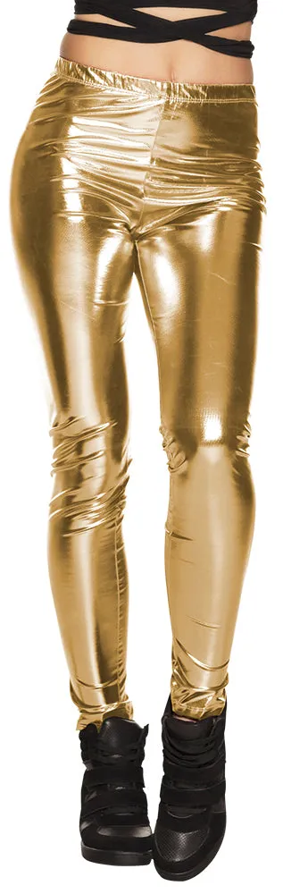 Disco Glance 80s Leggings Ladies  Metallic Adults Costume Accessory