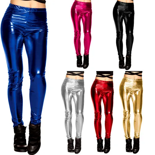 Disco Glance 80s Leggings Ladies  Metallic Adults Costume Accessory