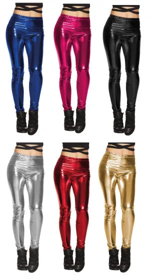 Disco Glance 80s Leggings Ladies  Metallic Adults Costume Accessory