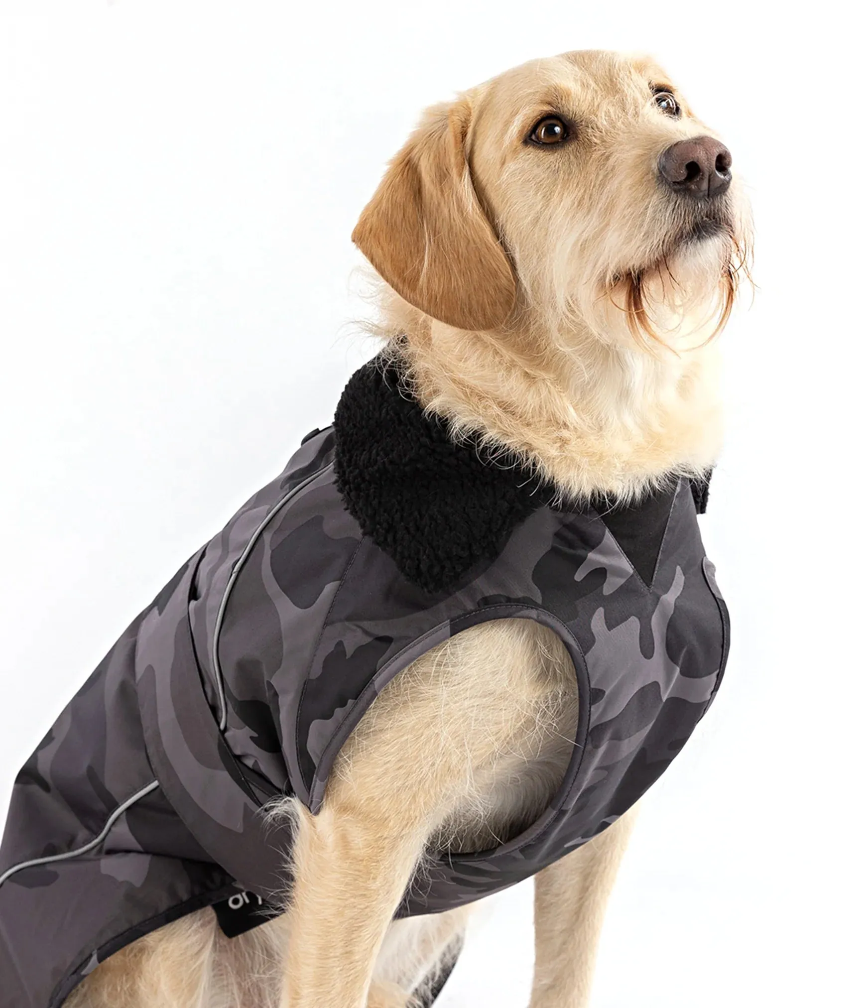 Dryrobe Dog Coat - Black Camo and Black