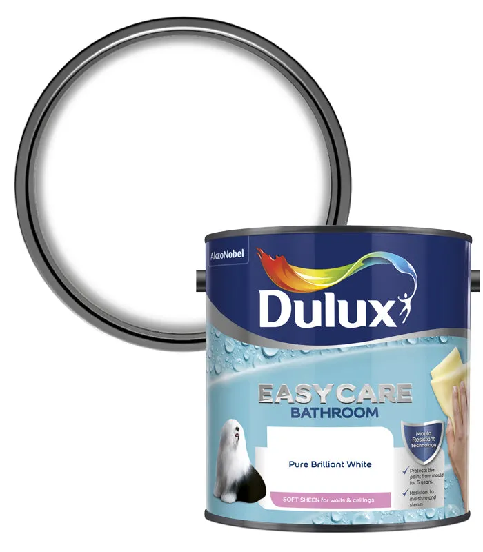 Dulux Easycare Bathroom Soft Sheen Paint - Pure Brilliant White