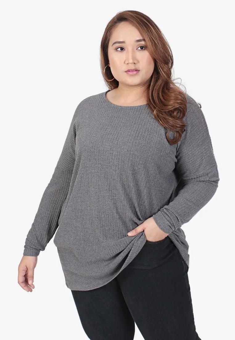 Emmalyn Basic Drop Shoulder Tee - Cozy Grey