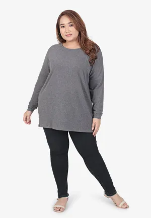 Emmalyn Basic Drop Shoulder Tee - Cozy Grey