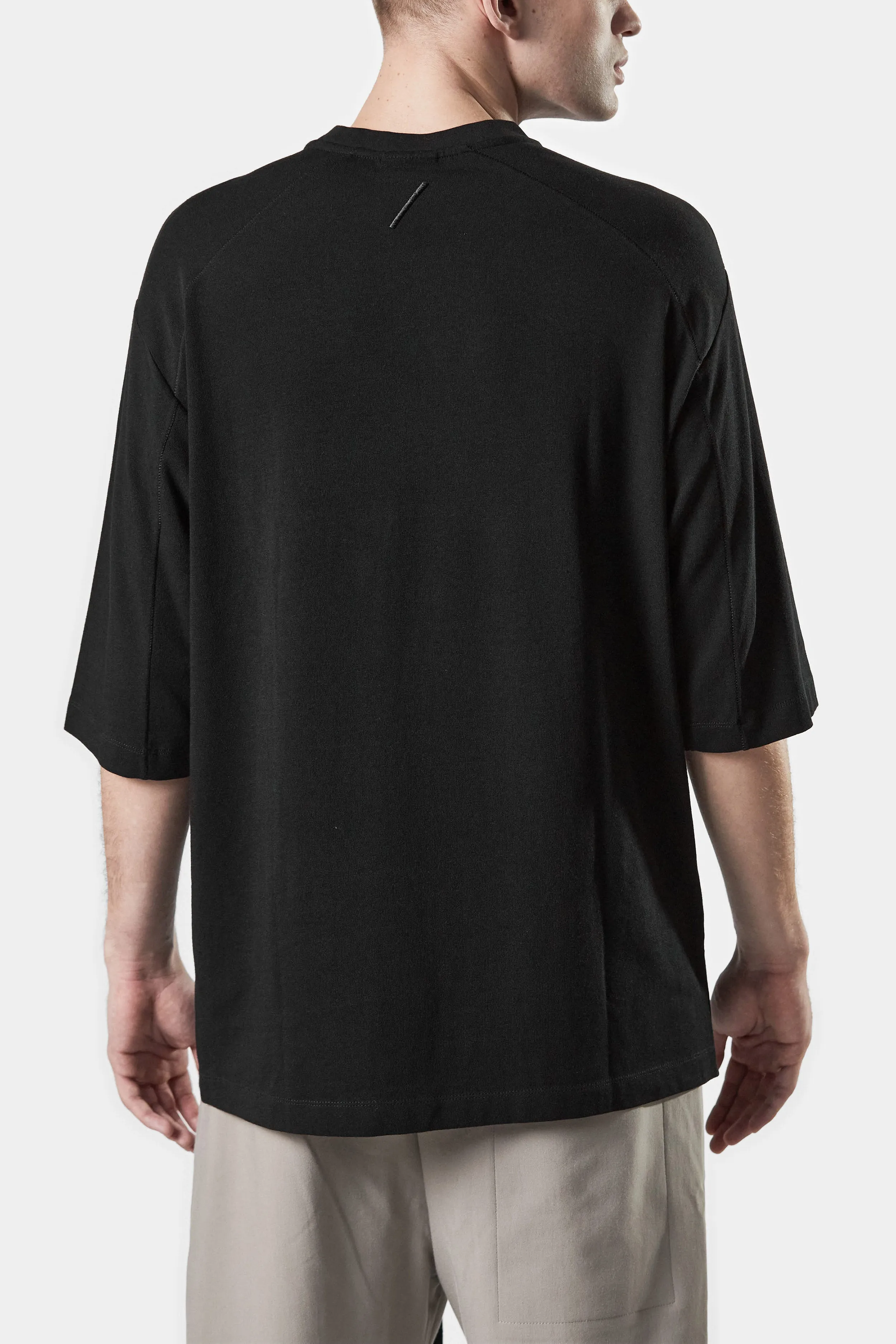 Extended sleeve jersey t-shirt, Black