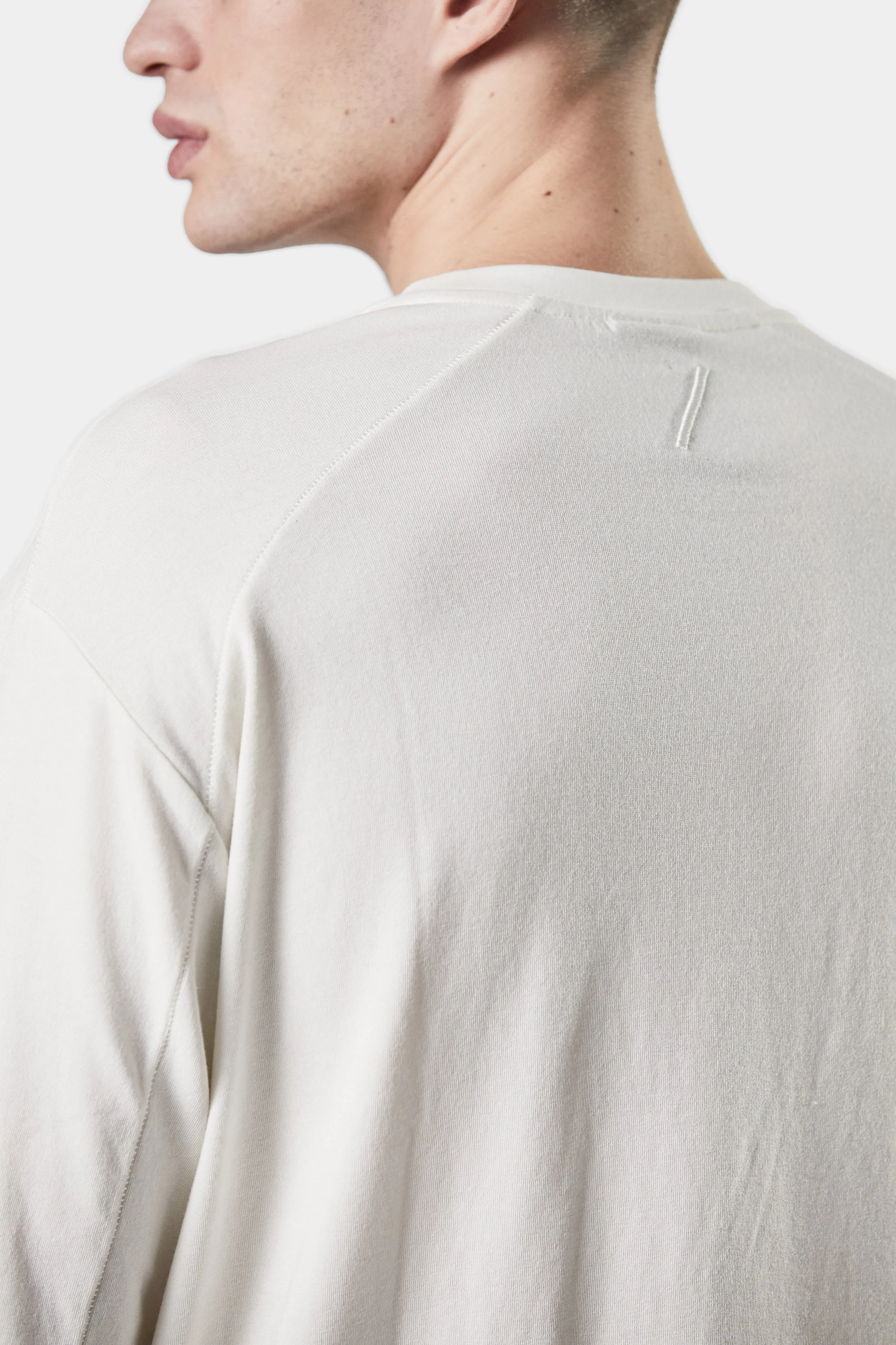 Extended sleeve jersey t-shirt, White