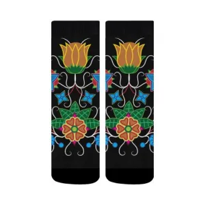 Floral Beadwork-02 Crew Socks