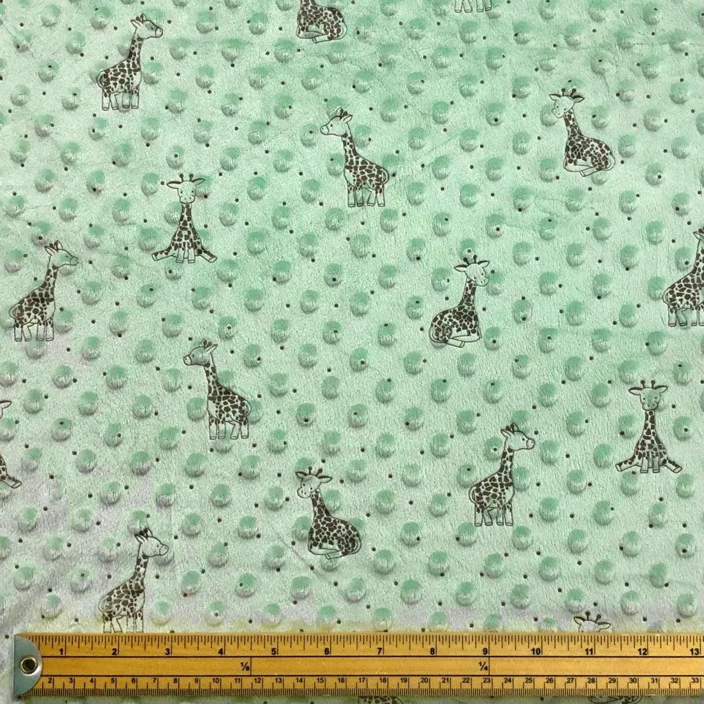 Giraffes on Dimple Fleece Fabric