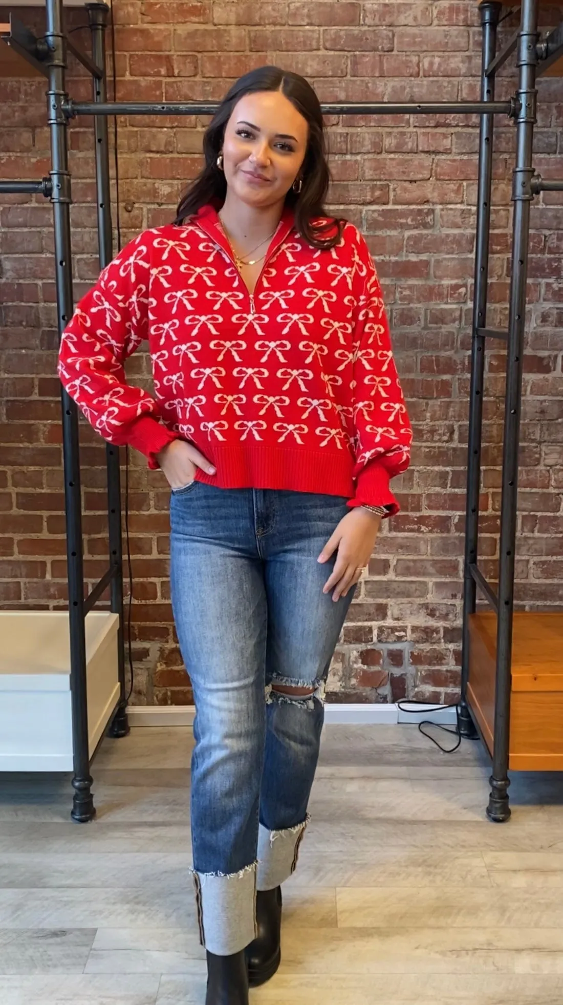 Girly Girl Quarter Zip | Red