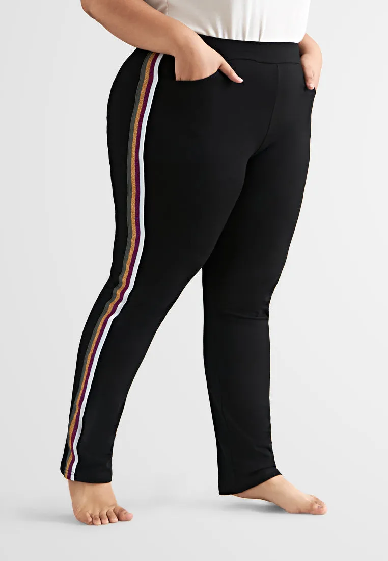 Glenda Glitter Side Stripes Athleisure Leggings