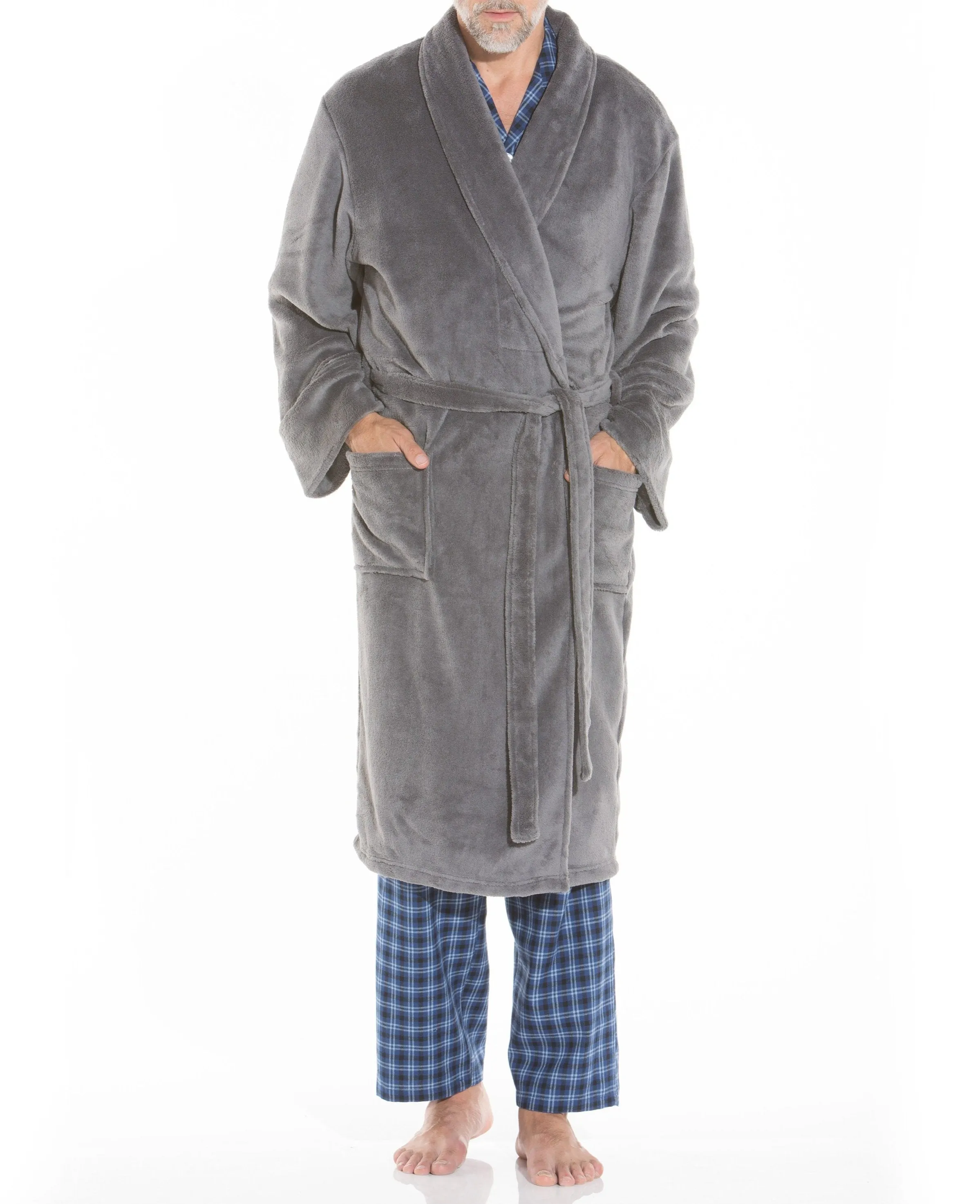 Grey Fleece Dressing Gown