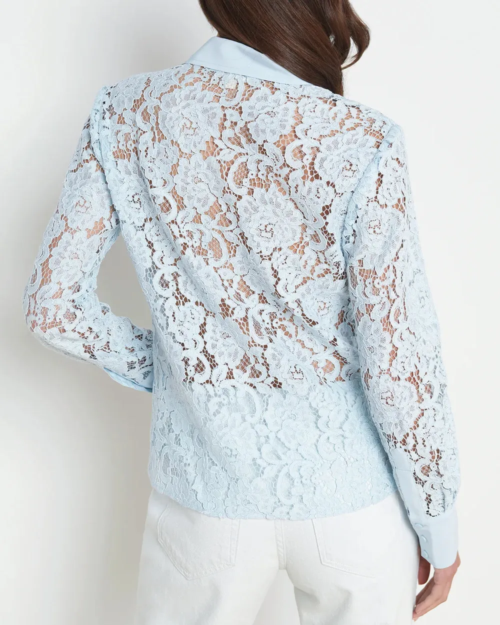 Ice Water Lace Maia Button Down Blouse