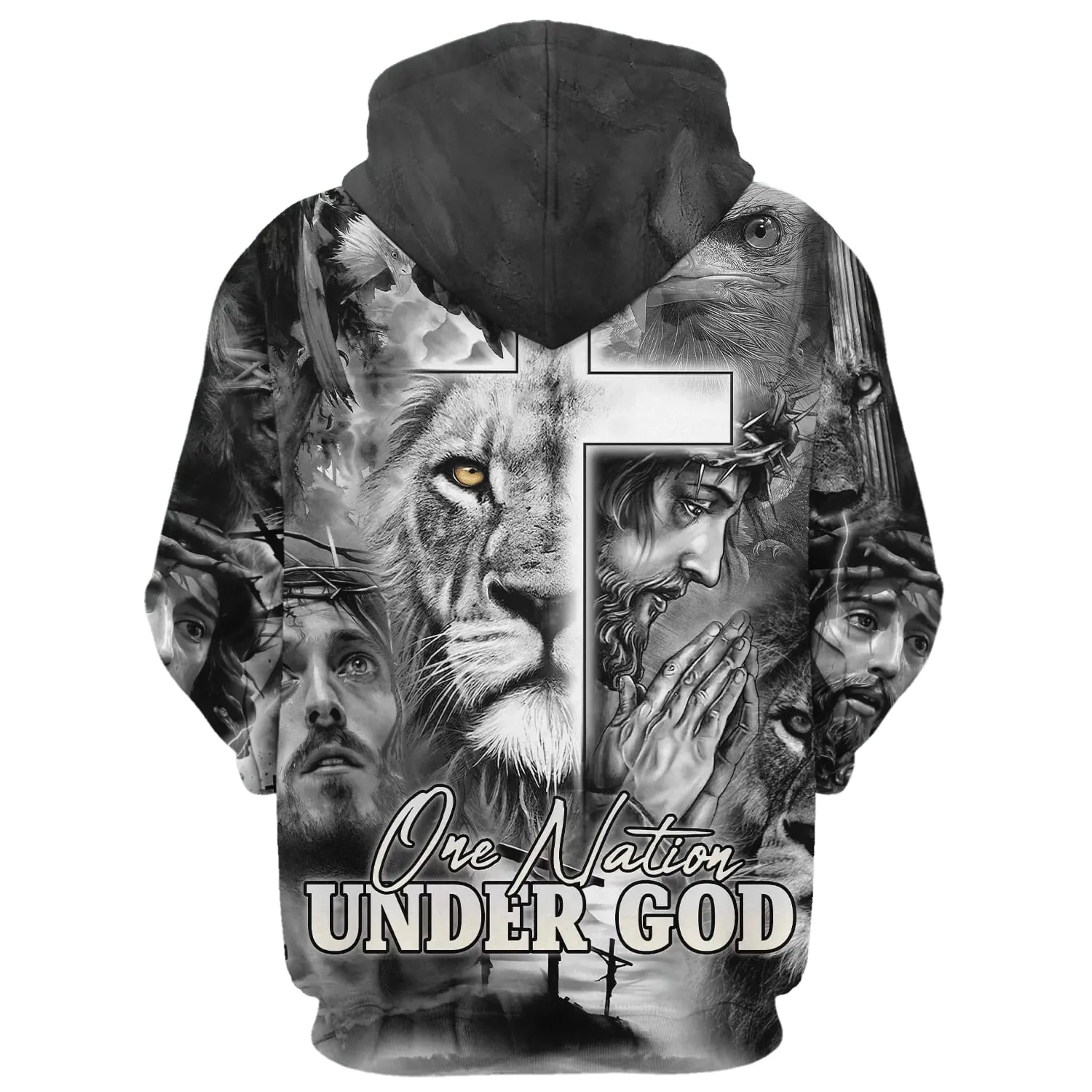 Jesus The Cross Lion Of Judah Hoodie - Men & Women Christian Hoodie - 3D Printed Hoodie