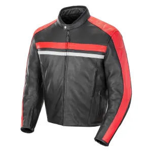 Joe Rocket Black and Red OLD SCHOOL 2.0 Mens Leather Jacket