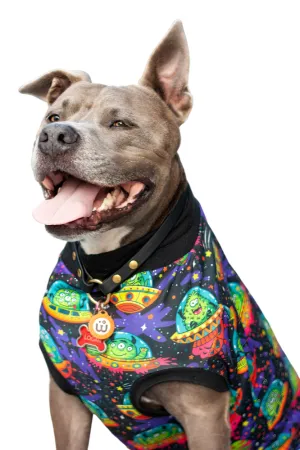 Jubilant Aliens in UFOs Dog Pajamas