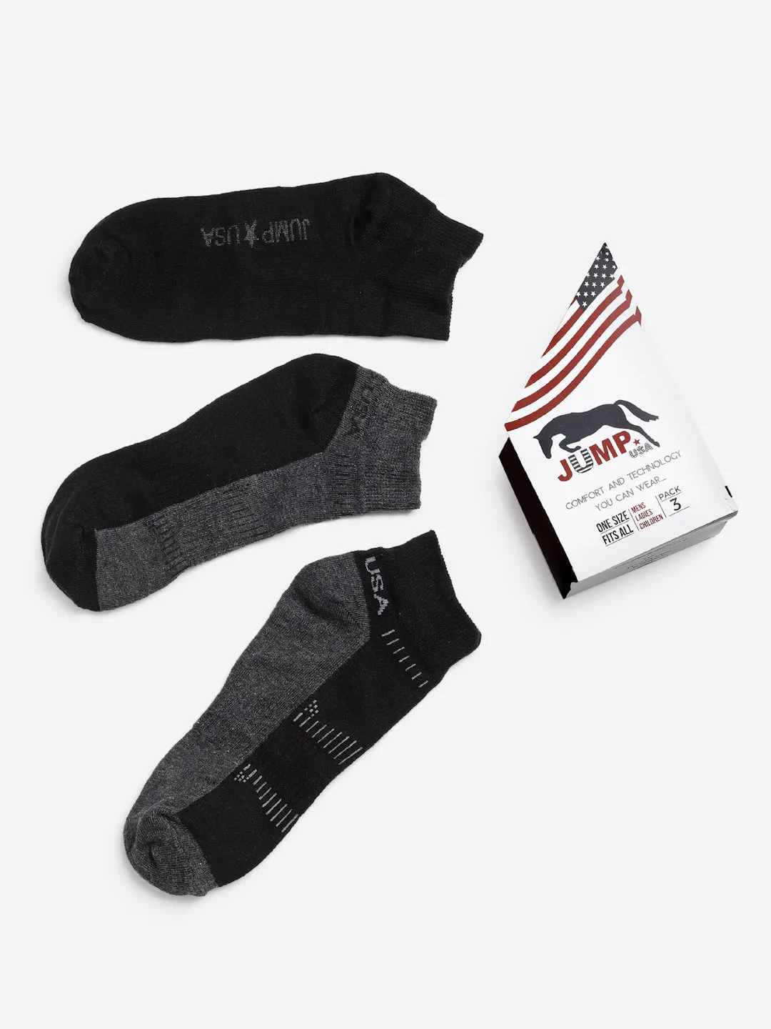 JUMP USA Men Pack Of 3 Assorted Ankle-Length Trendy Socks