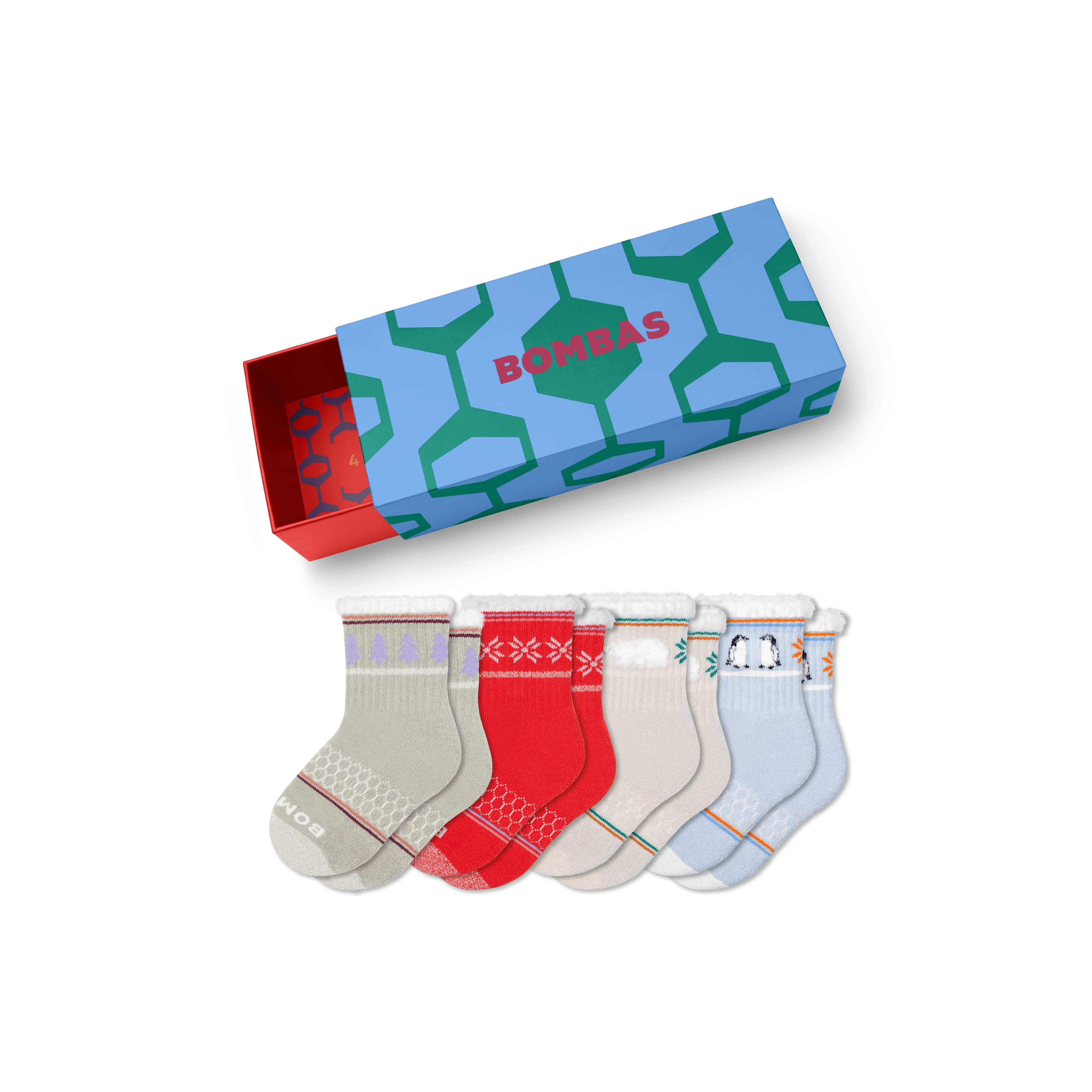 Junior Holiday Calf Sock 4-Pack Gift Box